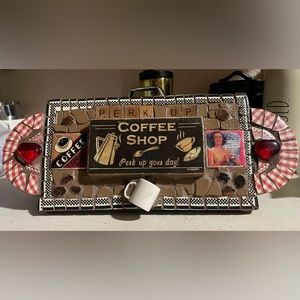 Mosaic Scrabble and Coffee Wall Art